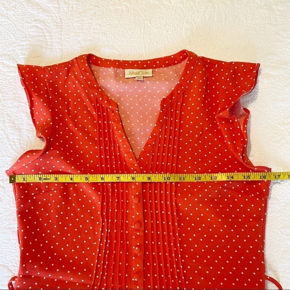 ModCloth Polka Dot Flutter Sleeve Top - XS - Picture 7 of 10